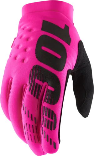 100% Brisker Gloves - Neon Pink - Medium 10003-00026