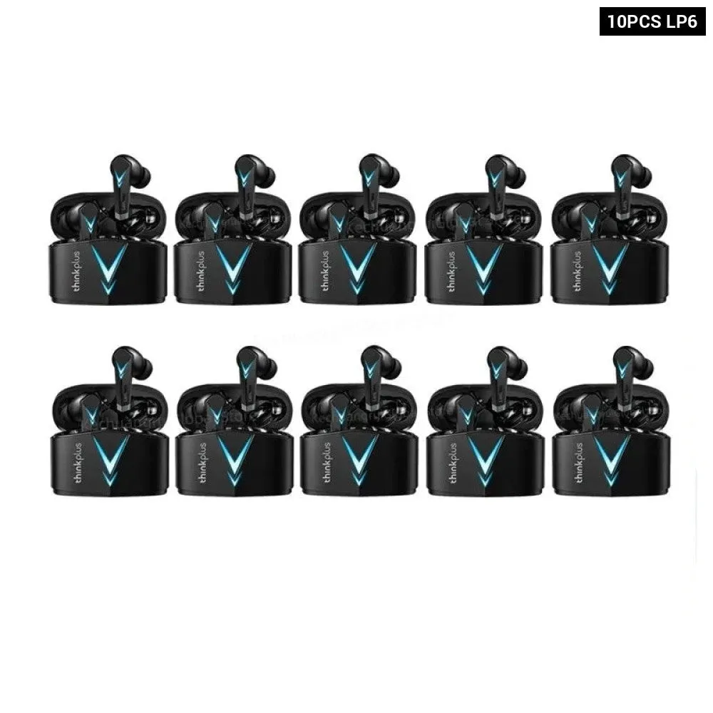 10pcs Wireless Bluetooth Gaming Stereo Surround Noise Cancelling Lp6 Earphones with Earbuds & Long Standby