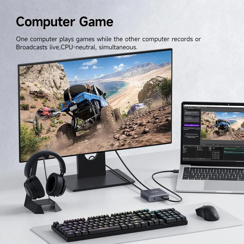 4K HDMI Video Capture Card with Loop Out - 1080P Game Recording and Live Streaming for Consoles and PC