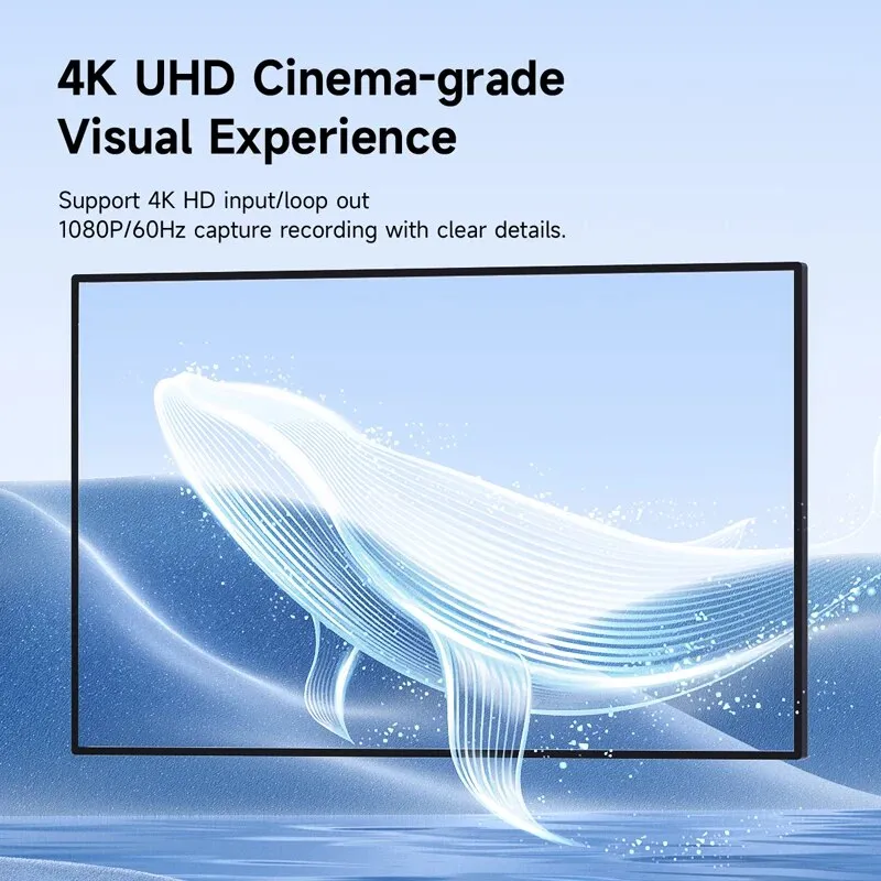 4K HDMI Video Capture Card with Loop Out - 1080P Game Recording and Live Streaming for Consoles and PC