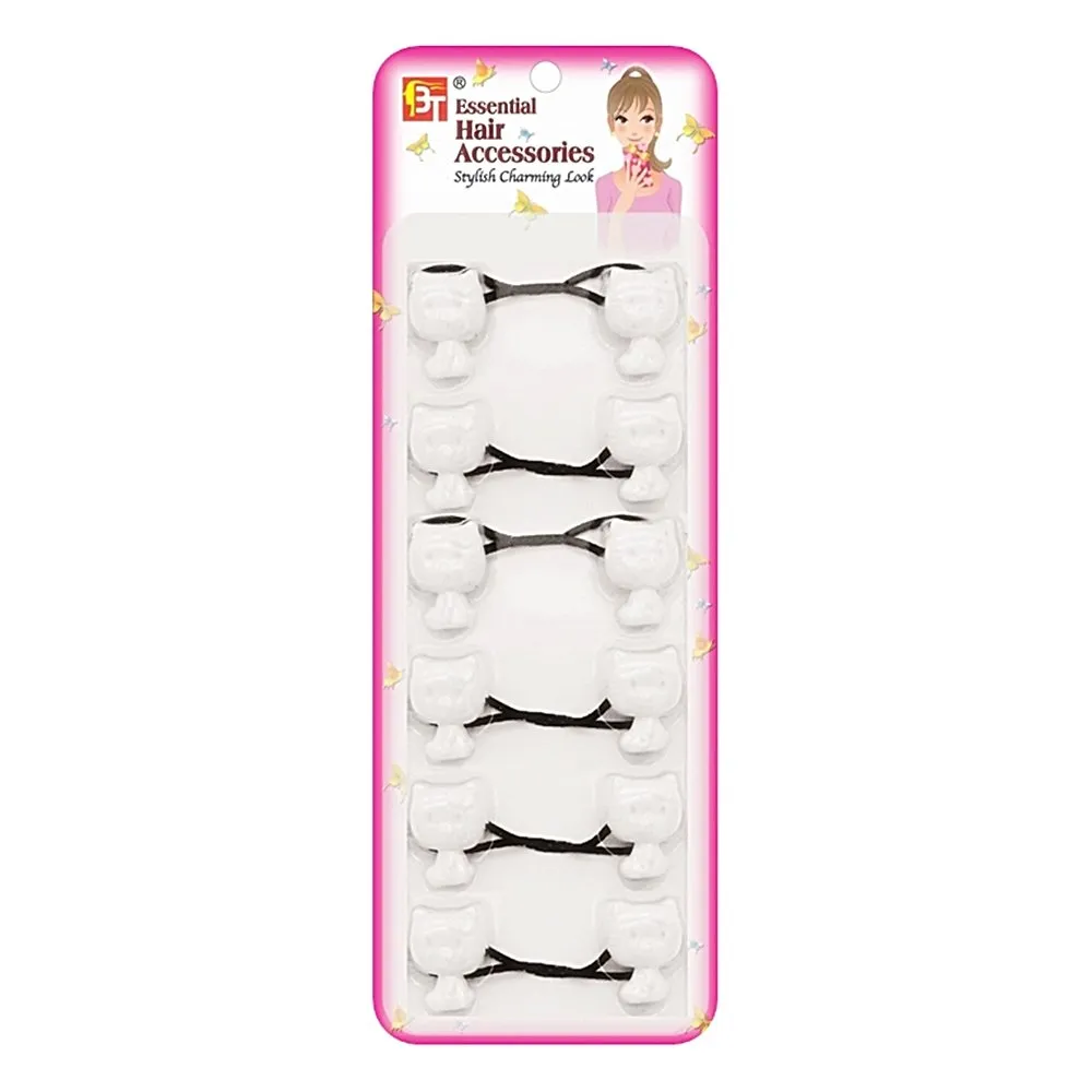 6PCS PONYTAIL HOLDERS KITTEN