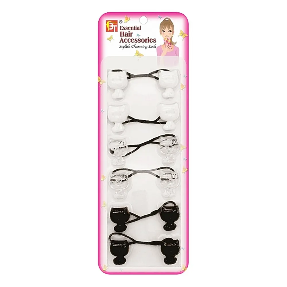 6PCS PONYTAIL HOLDERS KITTEN