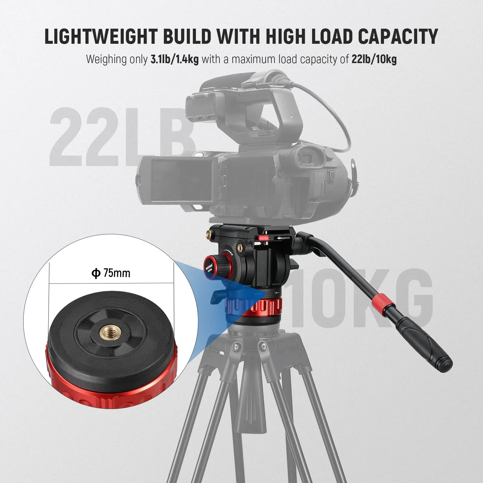 Adjustable Fluid Head Tripod for Dji Rs Gimbal Smooth Pan/tilt Damping Handle Quick Release Plate Heavy Duty