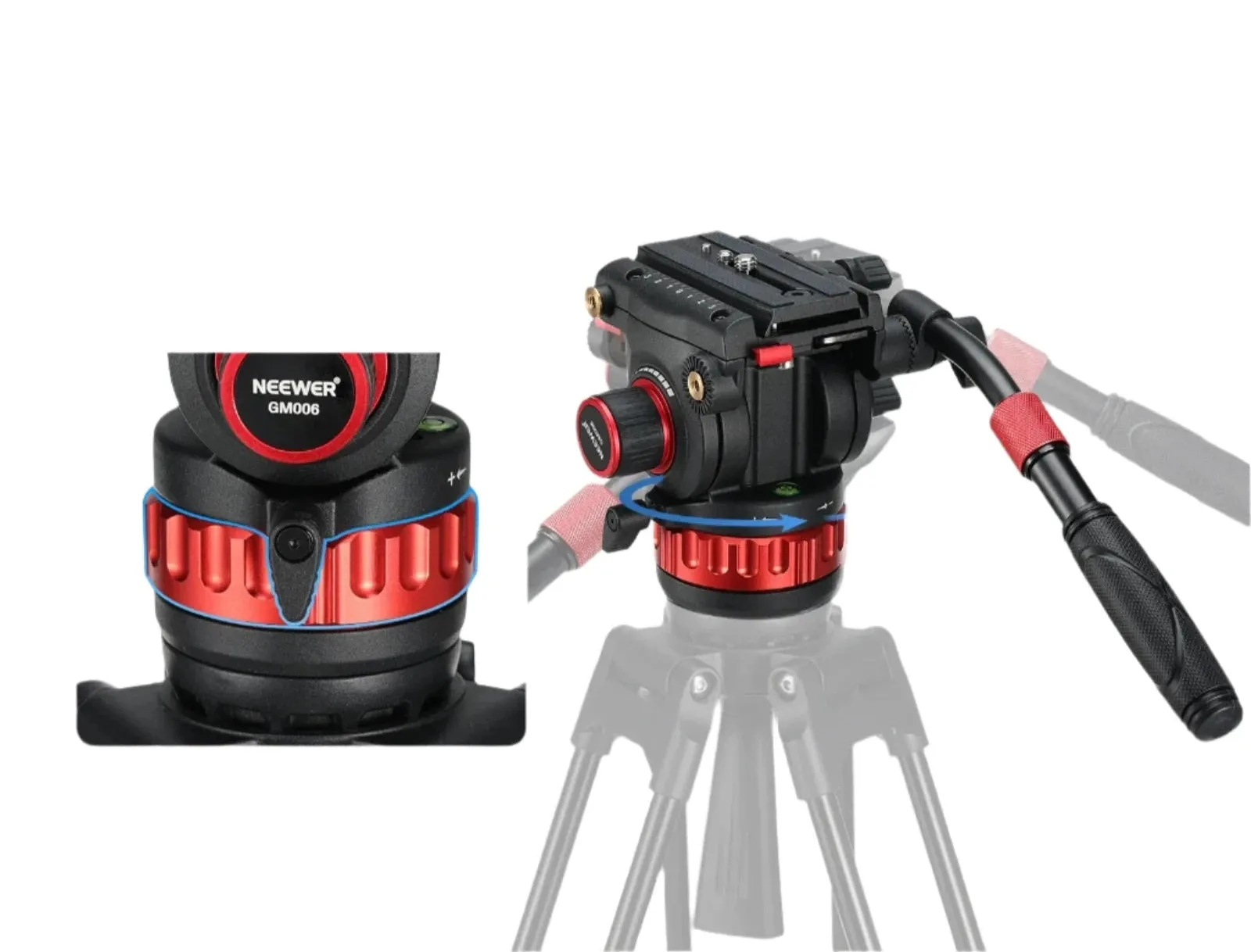 Adjustable Fluid Head Tripod for Dji Rs Gimbal Smooth Pan/tilt Damping Handle Quick Release Plate Heavy Duty