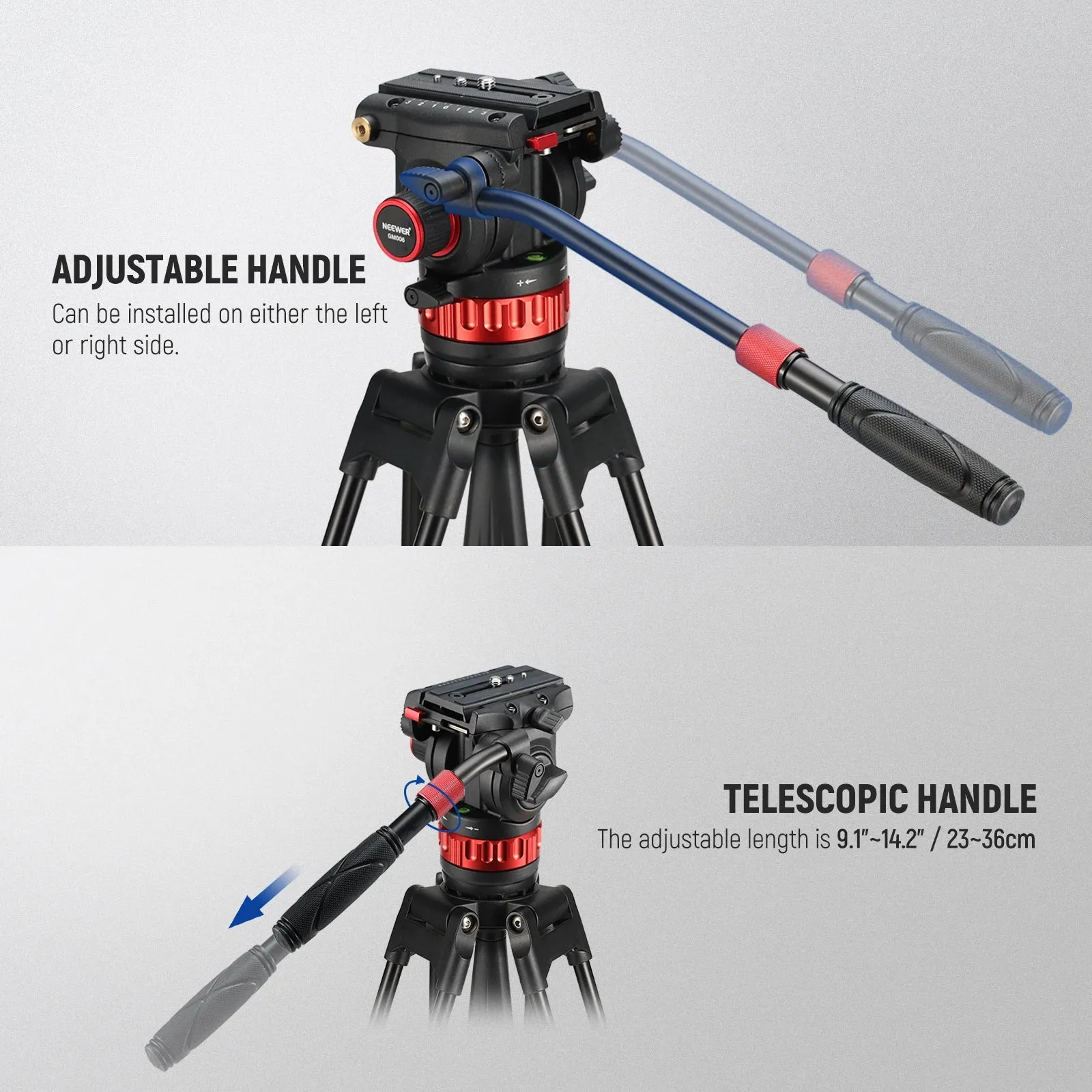 Adjustable Fluid Head Tripod for Dji Rs Gimbal Smooth Pan/tilt Damping Handle Quick Release Plate Heavy Duty