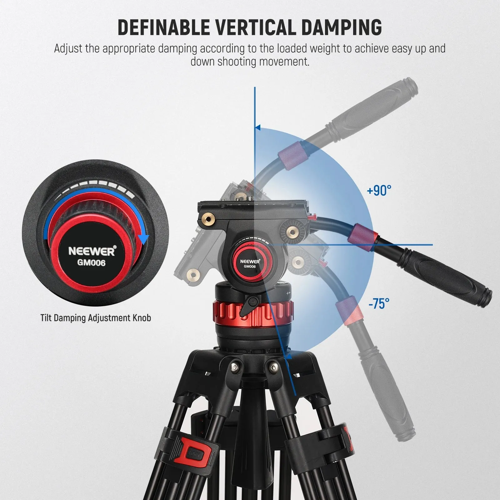 Adjustable Fluid Head Tripod for Dji Rs Gimbal Smooth Pan/tilt Damping Handle Quick Release Plate Heavy Duty