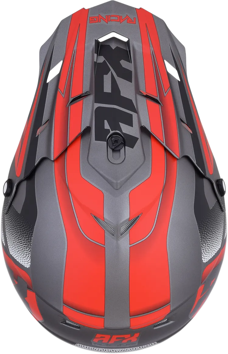 AFX FX-17 Helmet - Force - Frost Gray/Red - XS 0110-5202