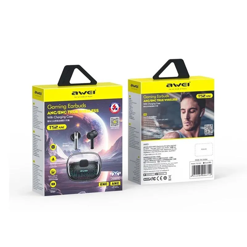 Black Tws Gaming Bluetooth Earbuds - T52