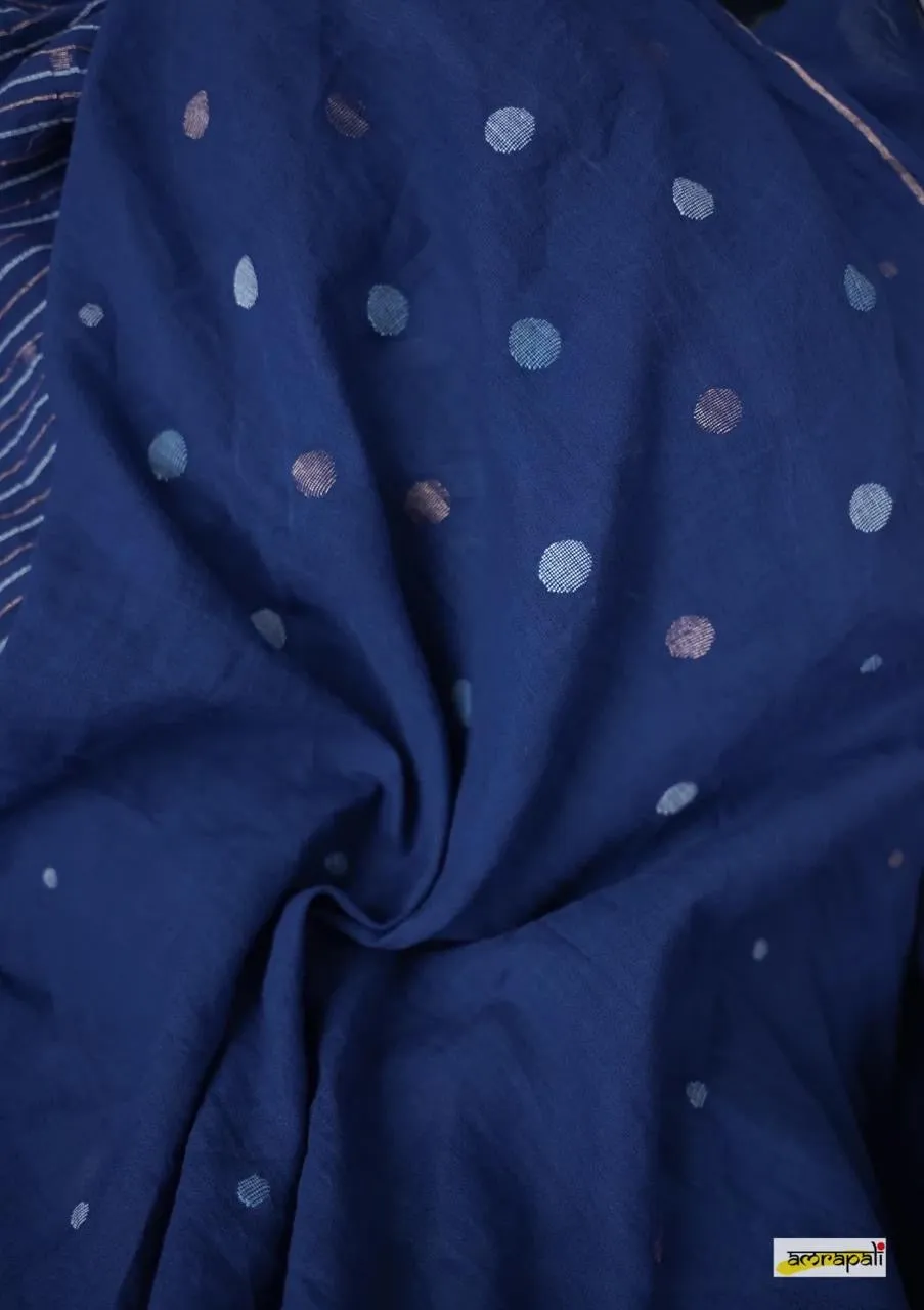 Blue Cotton Handloom saree