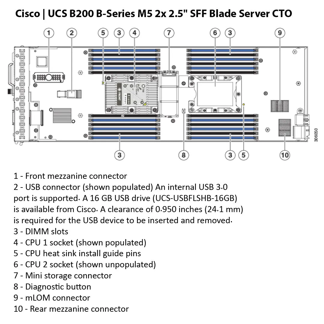 Cisco UCS B200 B-Series M5 2x SFF 2.5" Blade Server (UCSB-B200-M5-SFF)