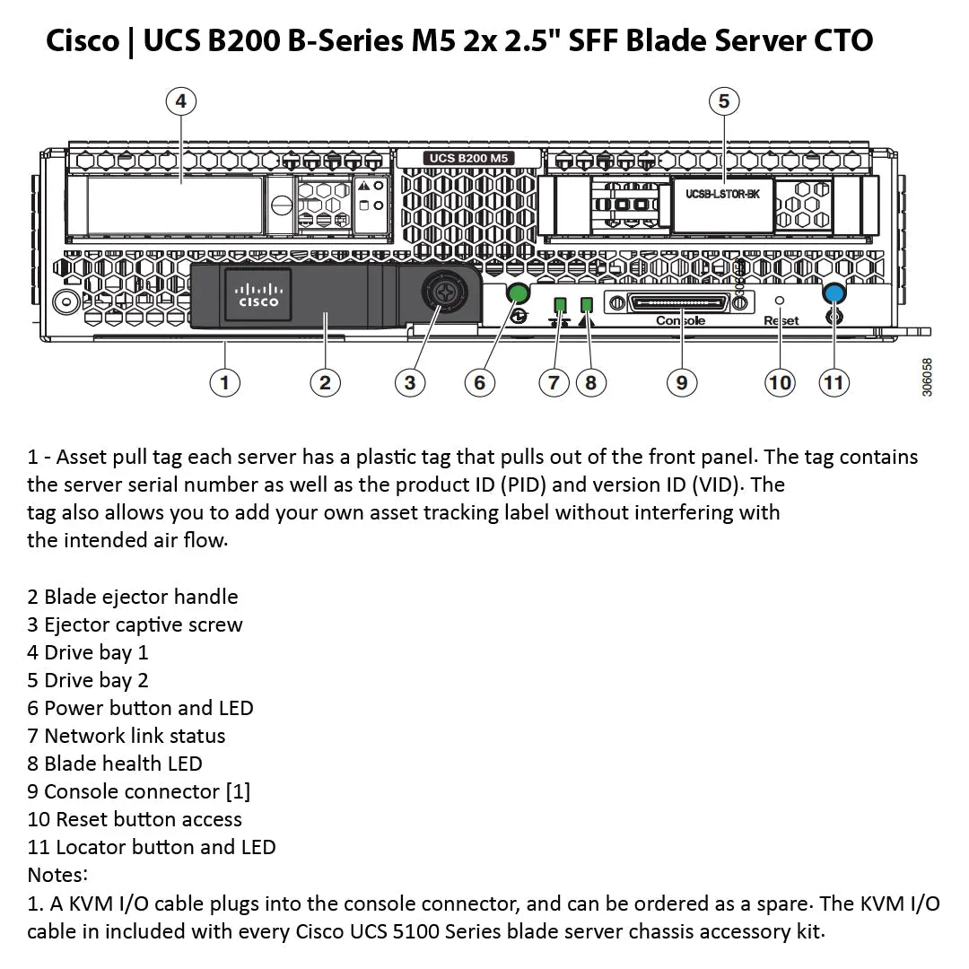 Cisco UCS B200 B-Series M5 2x SFF 2.5" Blade Server (UCSB-B200-M5-SFF)