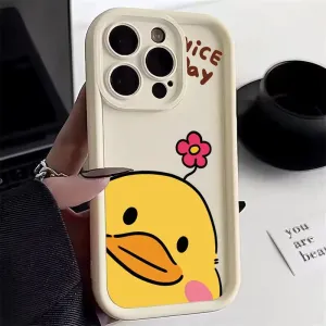 Cute Phone Cases For Galaxy A54, A14, A34, A33, A53, A32, A52, S24, S23 Ultra, S22 Plus, and S21 FE - Yellow Duck Cover - TSP234