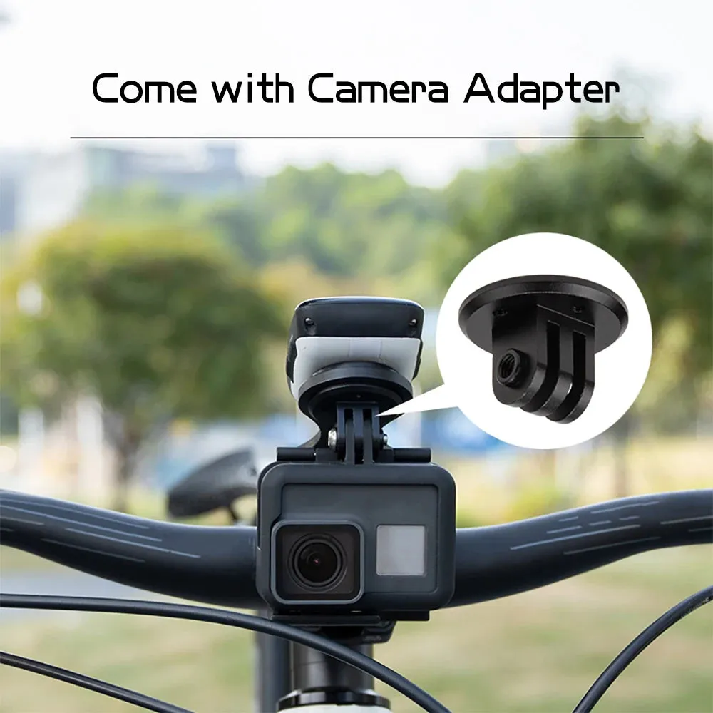 Cycling Bike Computer Mount Holder Out Front Carbon Fiber Bike Speedometer Holder with Camera Adapter and Flashlight Holder