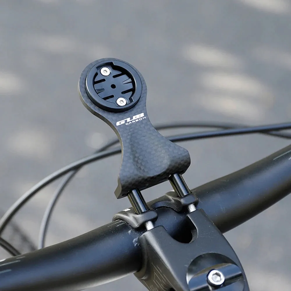 Cycling Bike Computer Mount Holder Out Front Carbon Fiber Bike Speedometer Holder with Camera Adapter and Flashlight Holder