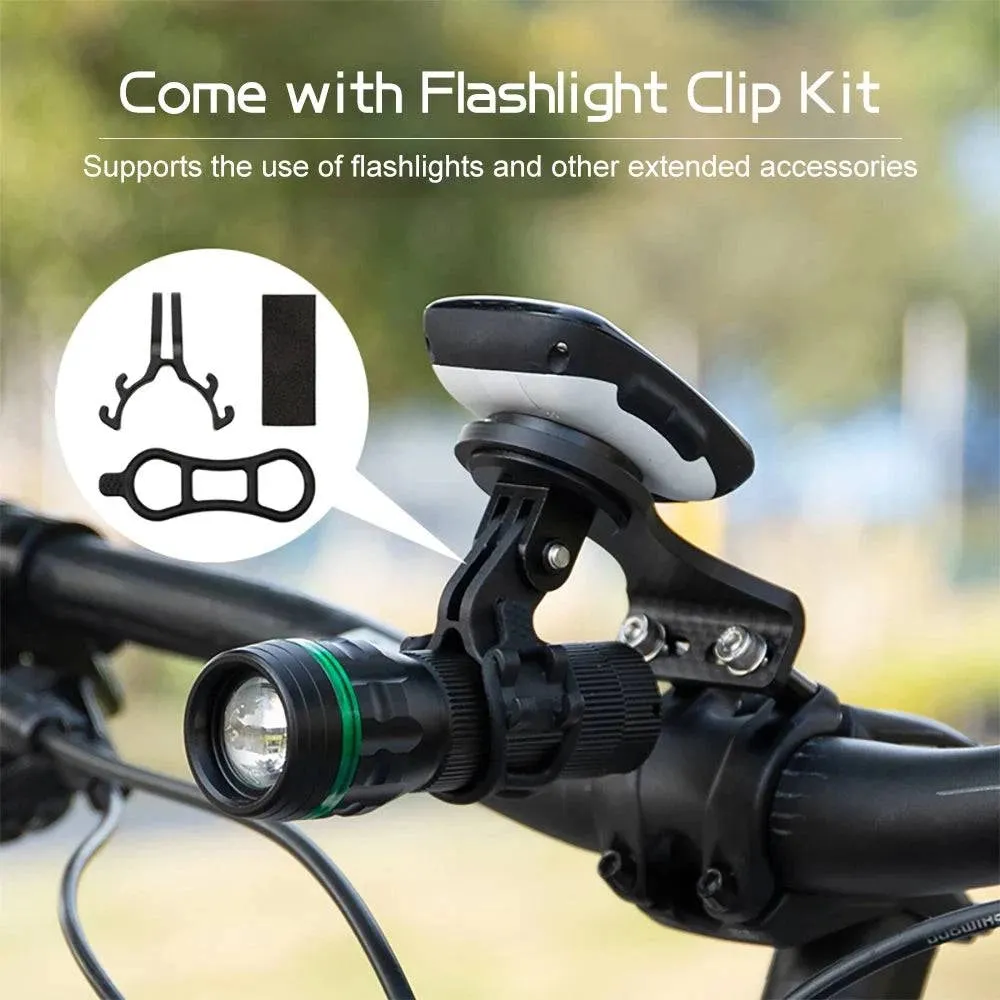 Cycling Bike Computer Mount Holder Out Front Carbon Fiber Bike Speedometer Holder with Camera Adapter and Flashlight Holder