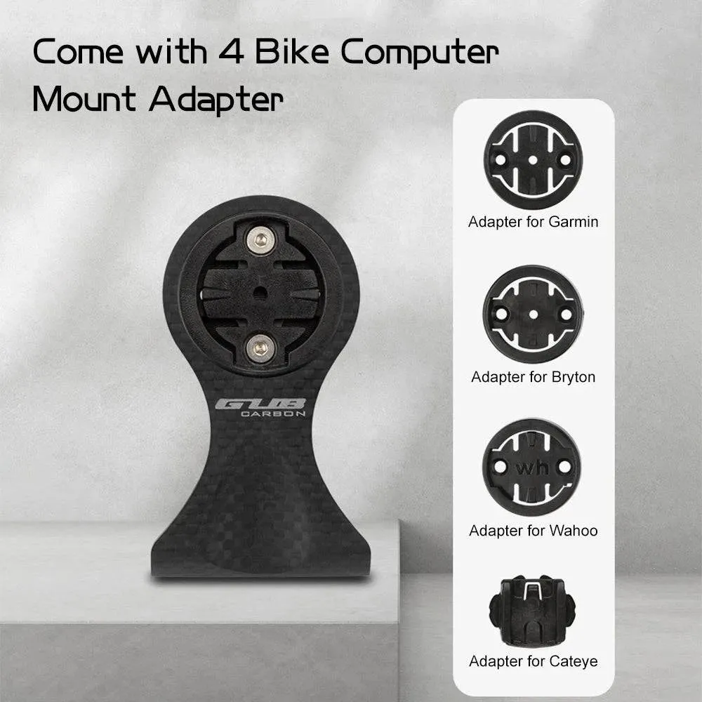 Cycling Bike Computer Mount Holder Out Front Carbon Fiber Bike Speedometer Holder with Camera Adapter and Flashlight Holder