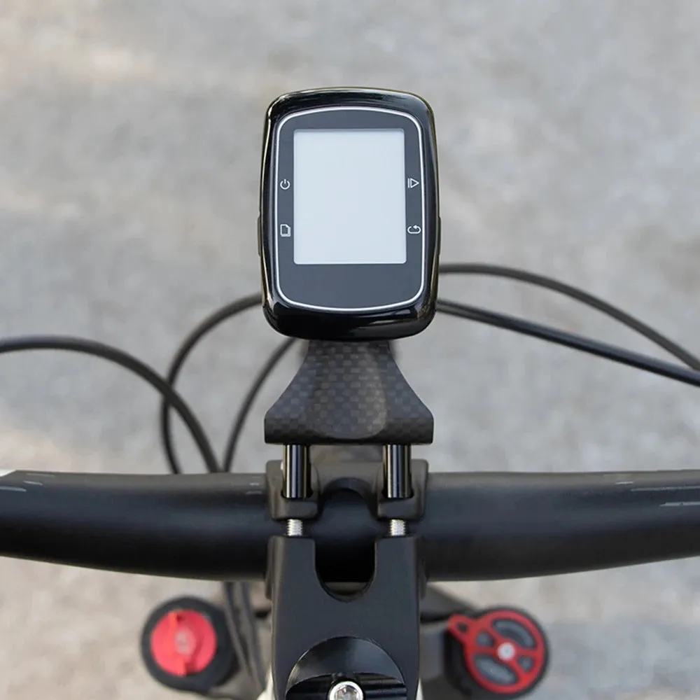Cycling Bike Computer Mount Holder Out Front Carbon Fiber Bike Speedometer Holder with Camera Adapter and Flashlight Holder
