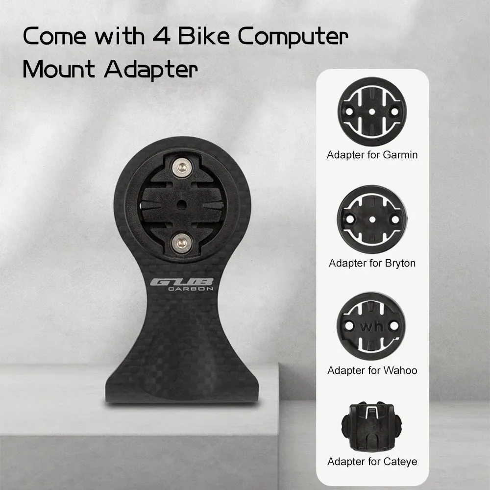 Cycling Bike Computer Mount Holder Out Front Carbon Fiber Bike Speedometer Holder with Camera Adapter and Flashlight Holder