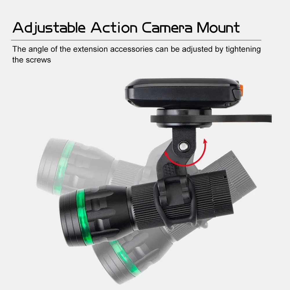 Cycling Bike Computer Mount Holder Out Front Carbon Fiber Bike Speedometer Holder with Camera Adapter and Flashlight Holder