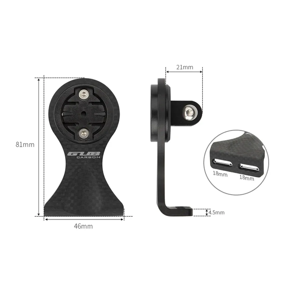 Cycling Bike Computer Mount Holder Out Front Carbon Fiber Bike Speedometer Holder with Camera Adapter and Flashlight Holder