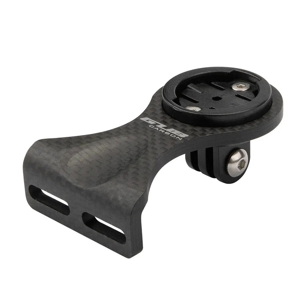 Cycling Bike Computer Mount Holder Out Front Carbon Fiber Bike Speedometer Holder with Camera Adapter and Flashlight Holder