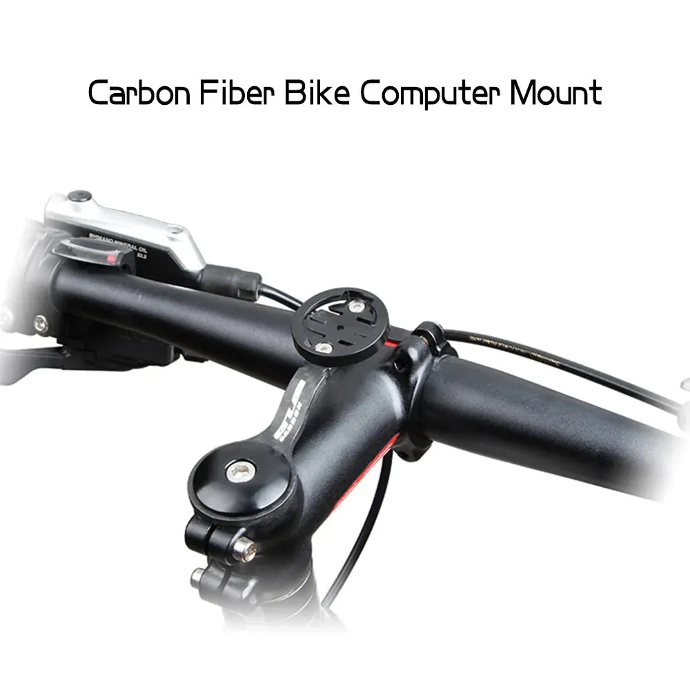 Cycling Bike Computer Mount Holder Out Front Carbon Fiber Bike Speedometer Holder with Camera Adapter and Flashlight Holder