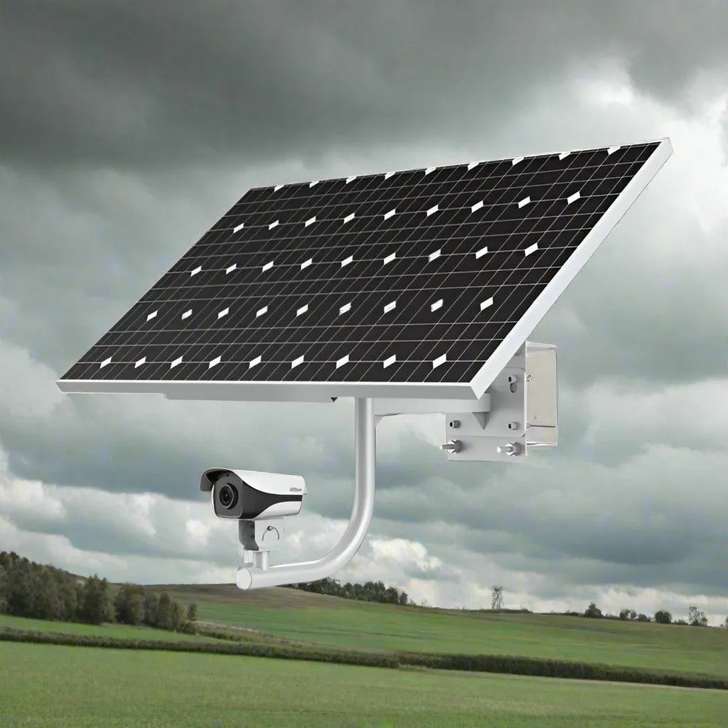 Dahua 100W Solar Camera System Kit (With Lithium Battery), KIT/DH-PFM378-B100-WB/PFM372-L45-4S14P/DH-IPC-HFW4230MP-4G-AS-I2-0360B-HW120
