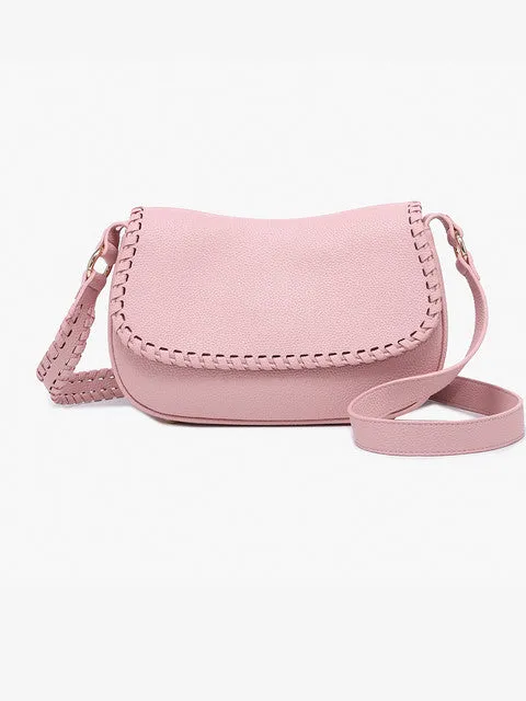 Daia Whipstitch Flapover Crossbody w/ Whipstitch Strap