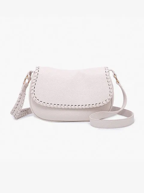 Daia Whipstitch Flapover Crossbody w/ Whipstitch Strap
