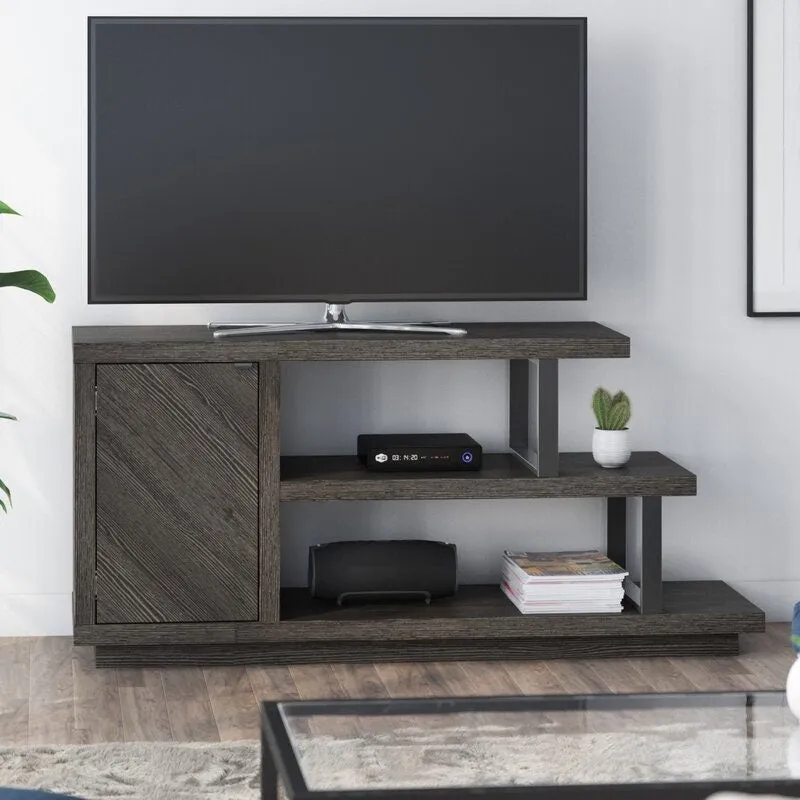 Dark Gray TV Stand for TVs up to 50" Adjustable Shelving for Remotes, Gaming Controllers, Throws, and Other Must-Haves