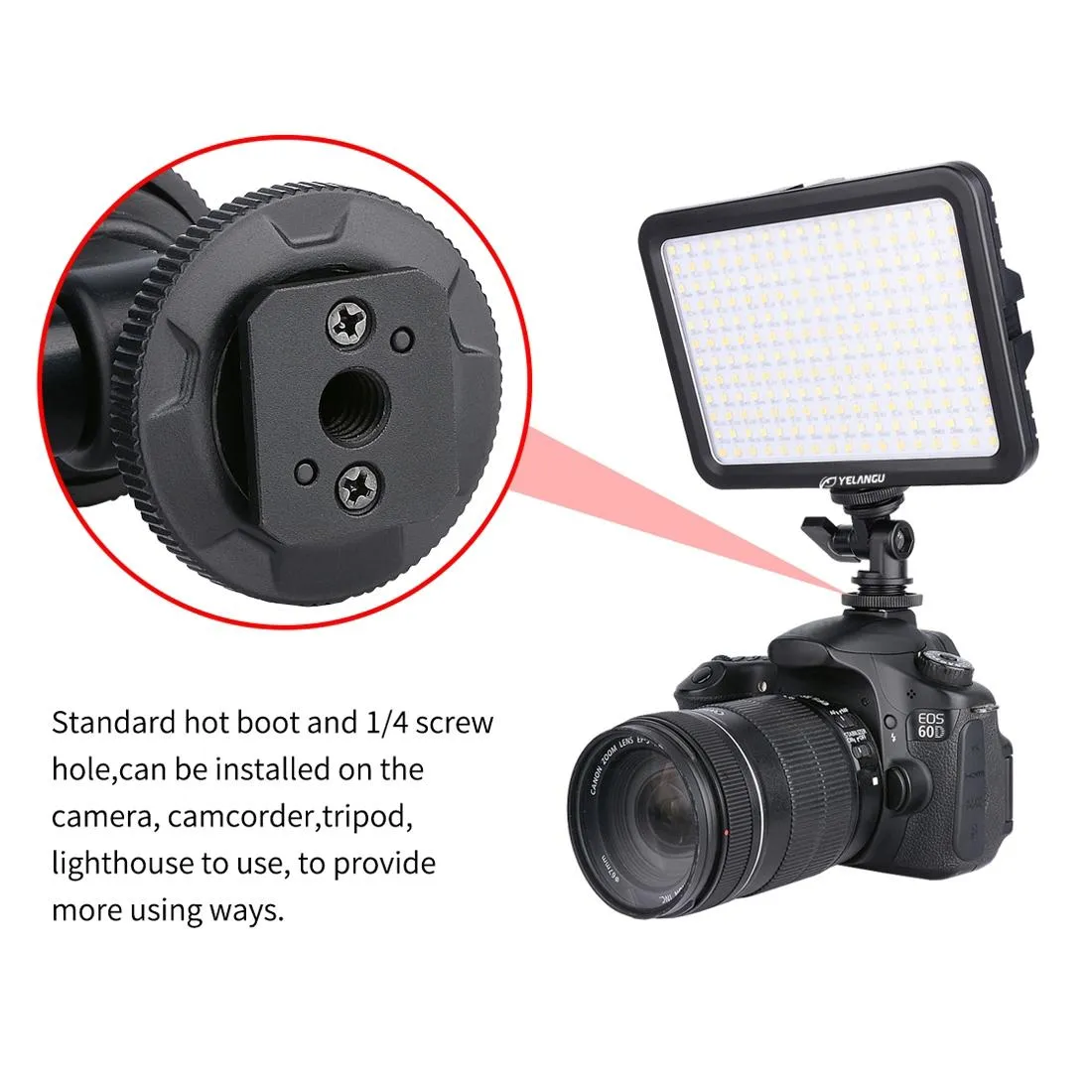 Dimmable Studio Light For Dslr Cameras - 204 Leds 1000Lm 3300-5600K