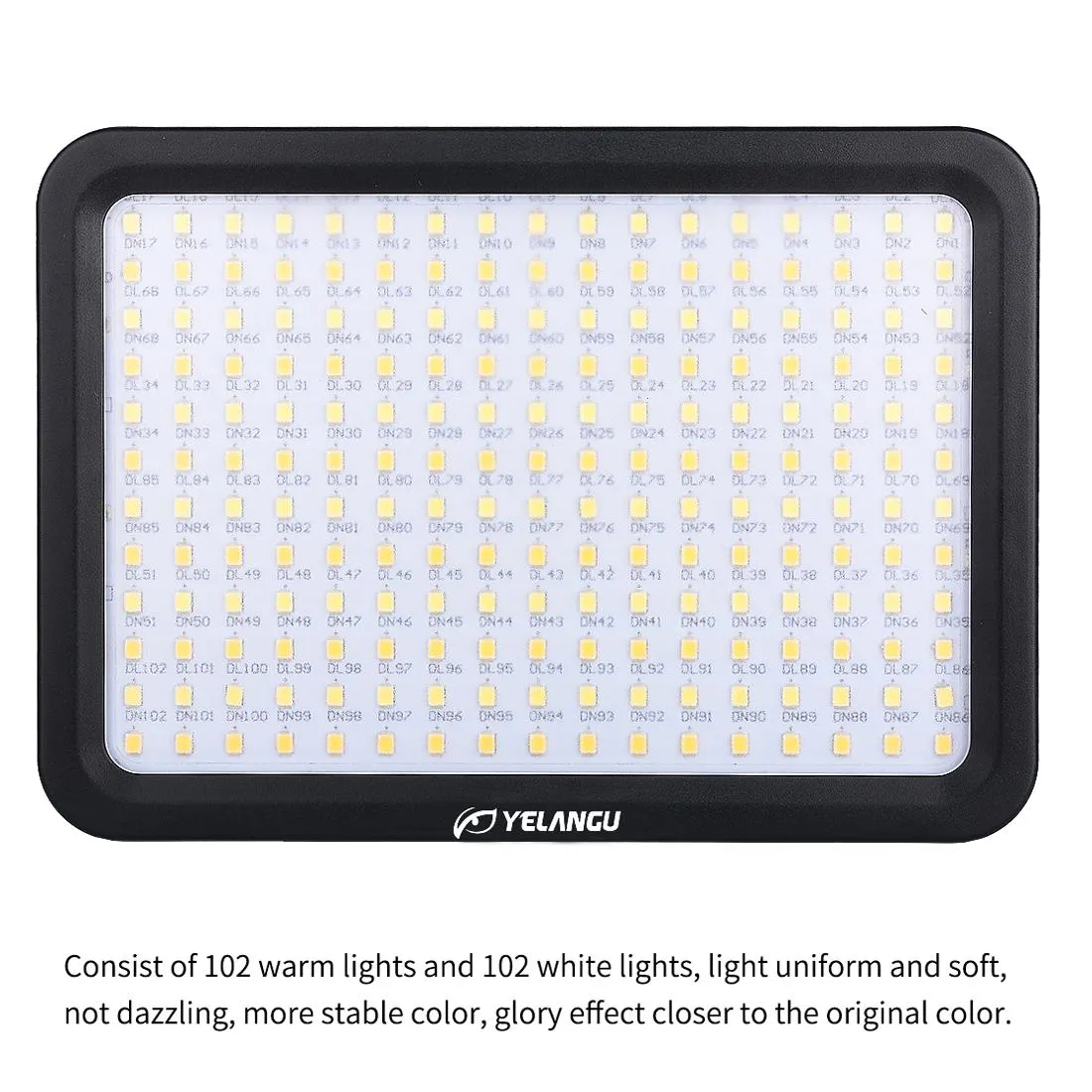 Dimmable Studio Light For Dslr Cameras - 204 Leds 1000Lm 3300-5600K