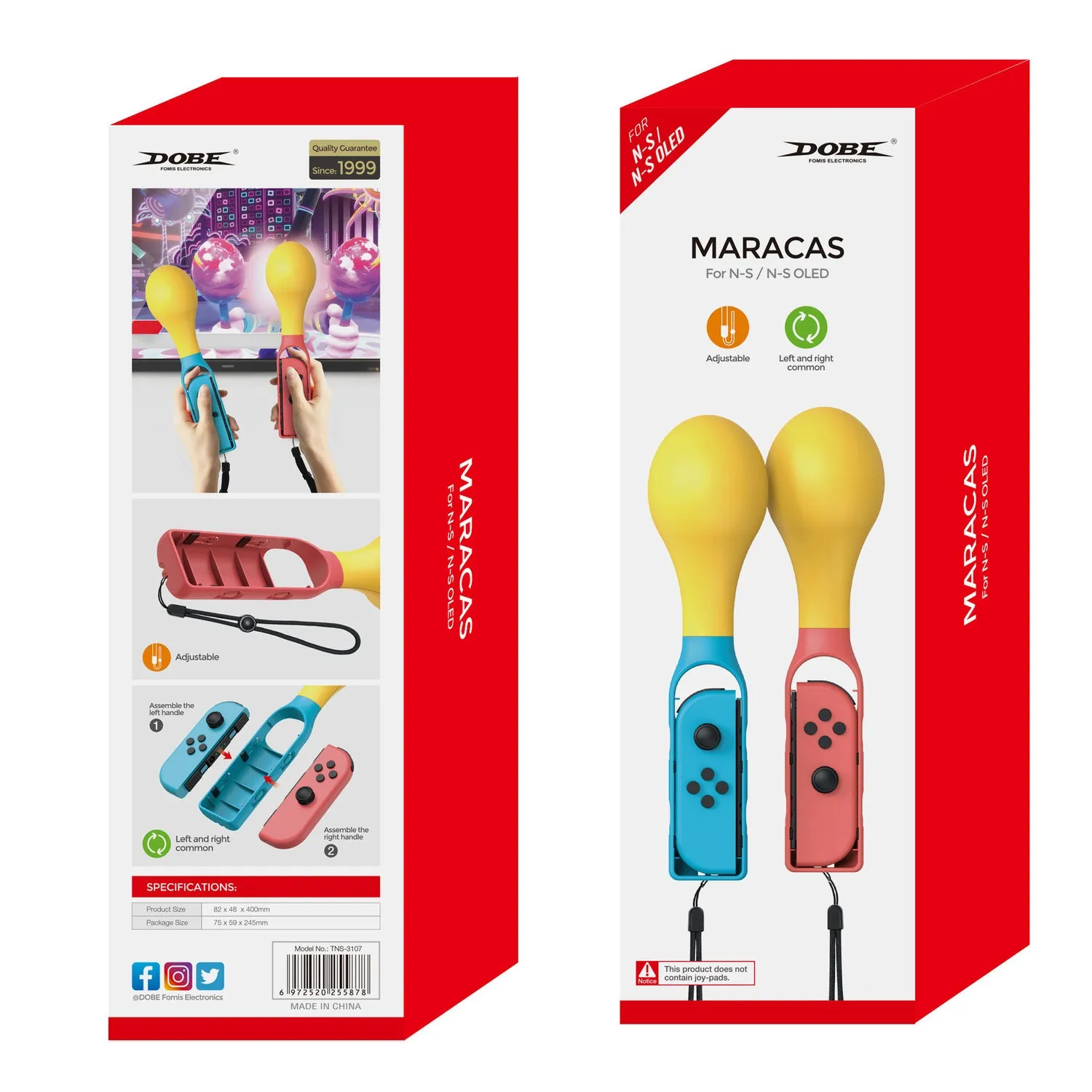 DOBE Maracas Game Controller for Nintendo Switch Samba de Amigo Games-Blue/Red(TNS-3107)