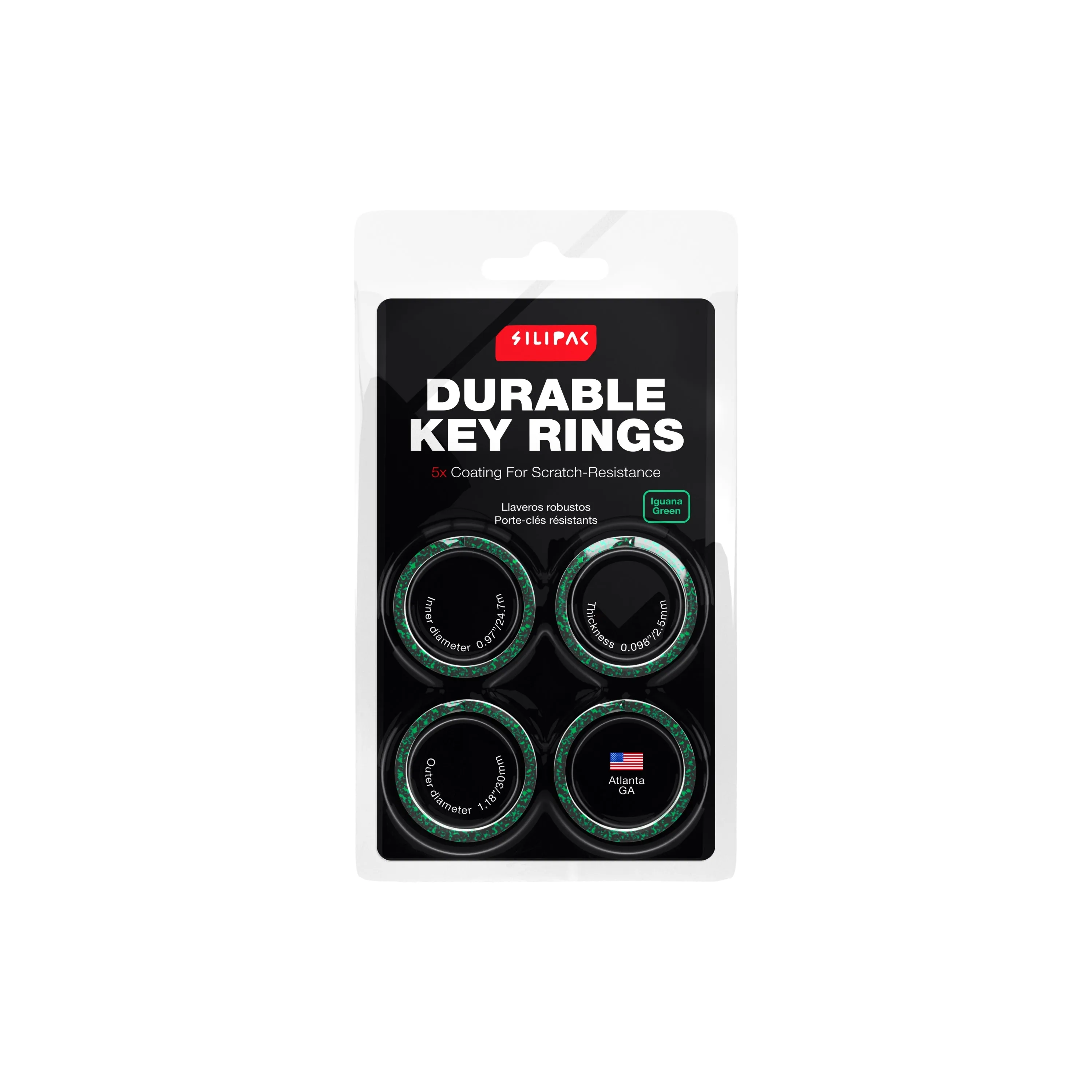 Durable Stylish Key Rings (Iguana Green)