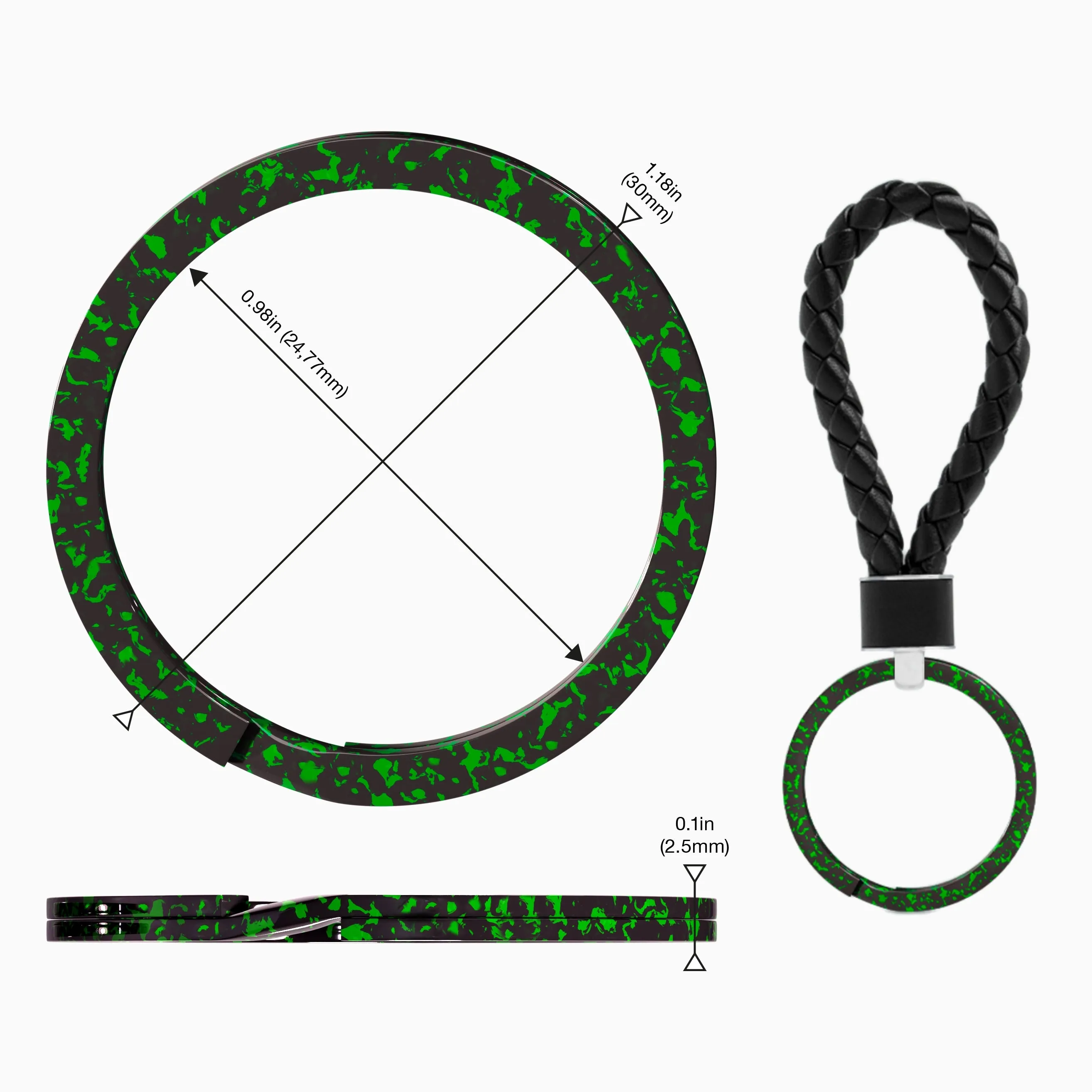 Durable Stylish Key Rings (Iguana Green)