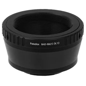 Fotodiox Lens Adapter - Compatible with M42 (Type 1) Screw Mount SLR Lenses to Nikon 1-Series Mirrorless Cameras