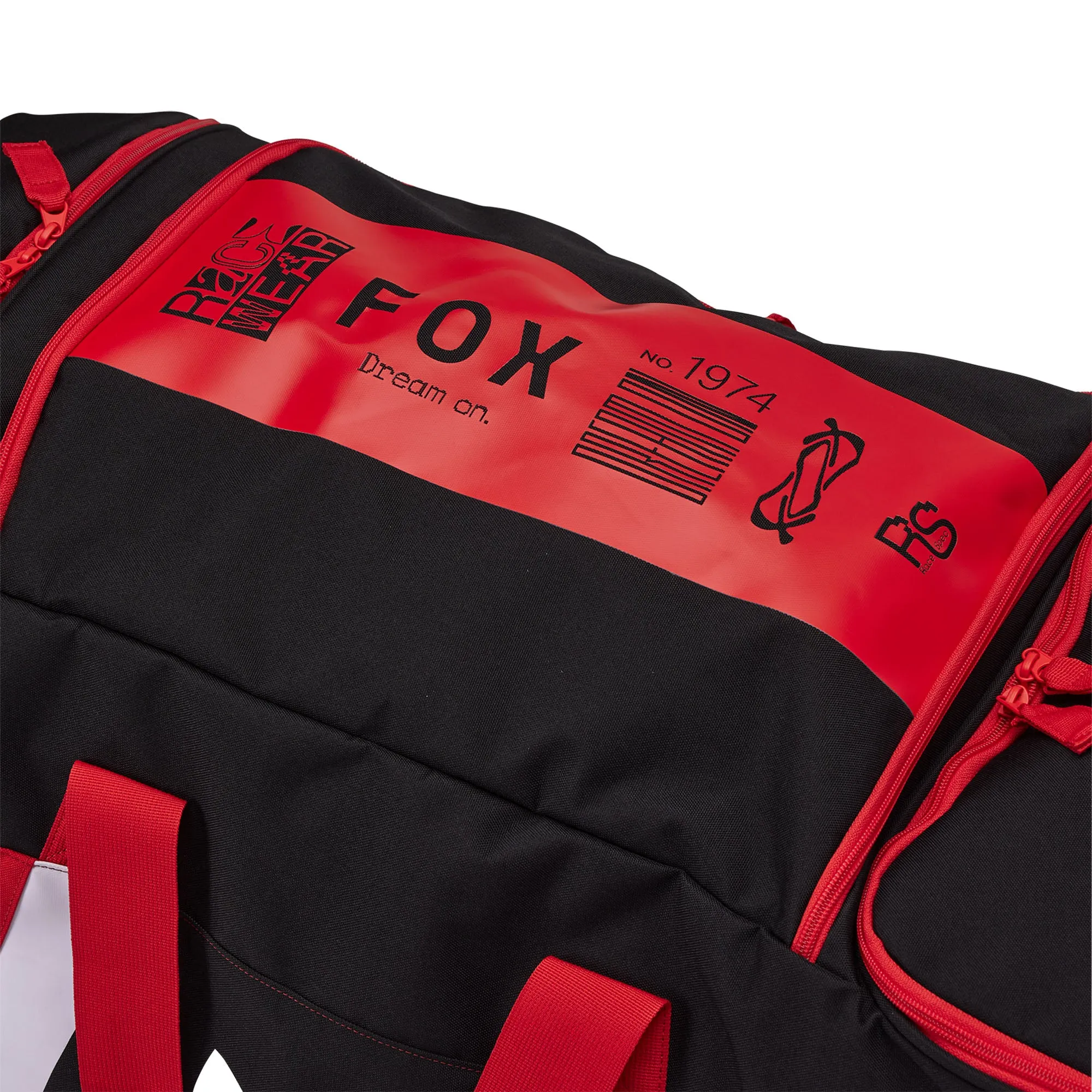Fox Racing 32513-110-OS Shuttle 180 Race Spec Roller Gear Bag 40L Durable Fluorescent Red