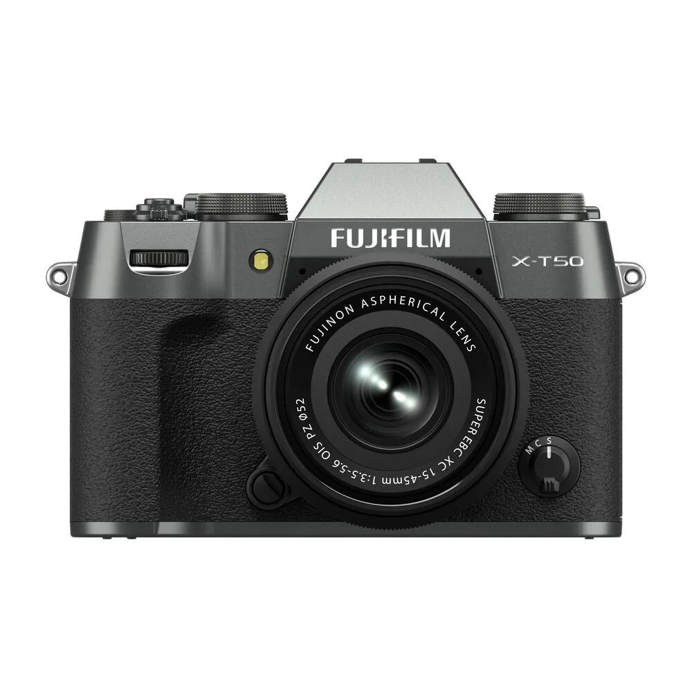 FUJIFILM X-T50 Mirrorless Camera with 15-45mm f/3.5-5.6 Lens (Charcoal Silver)