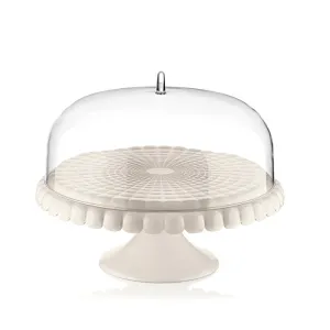 Guzzini white/clear Tiffany Cake stand with dome 1Pc