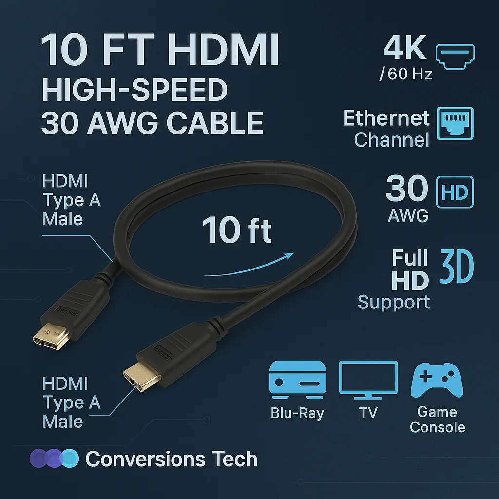 HDMI 2.0 Premium 30AWG 10ft