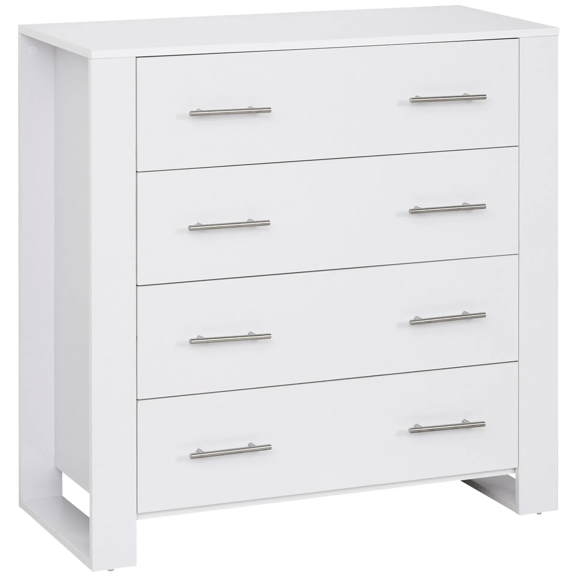 HOMCOM 4-Drawer Storage Cabinet - Stylish & Spacious Unit for Bedroom & Living Room - White