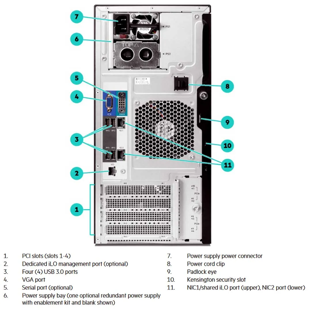 HPE ProLiant ML30 Gen10 Plus 4 LFF Non-Hot-Plug Tower Server Chassis