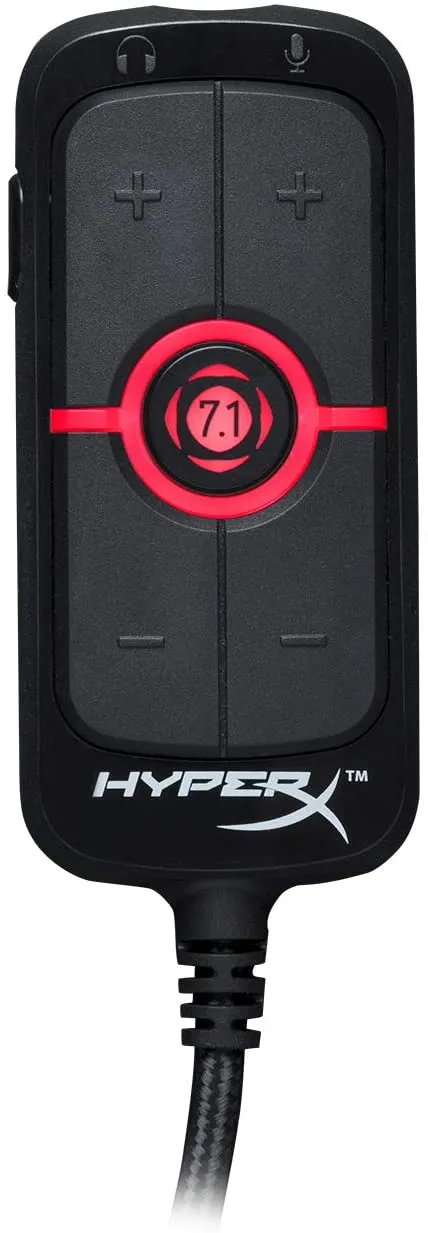 HyperX HX-USCCAMSS-BK Amp USB Sound Card, Virtual 7.1 Surround Sound for PC, PS4, Plug and Play Audio Upgrade for Stereo Headsets