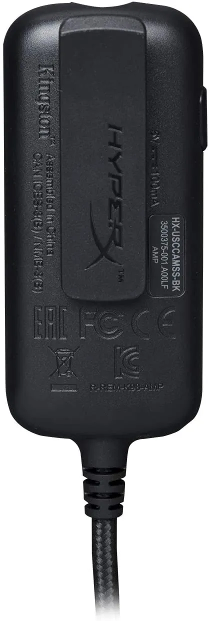 HyperX HX-USCCAMSS-BK Amp USB Sound Card, Virtual 7.1 Surround Sound for PC, PS4, Plug and Play Audio Upgrade for Stereo Headsets