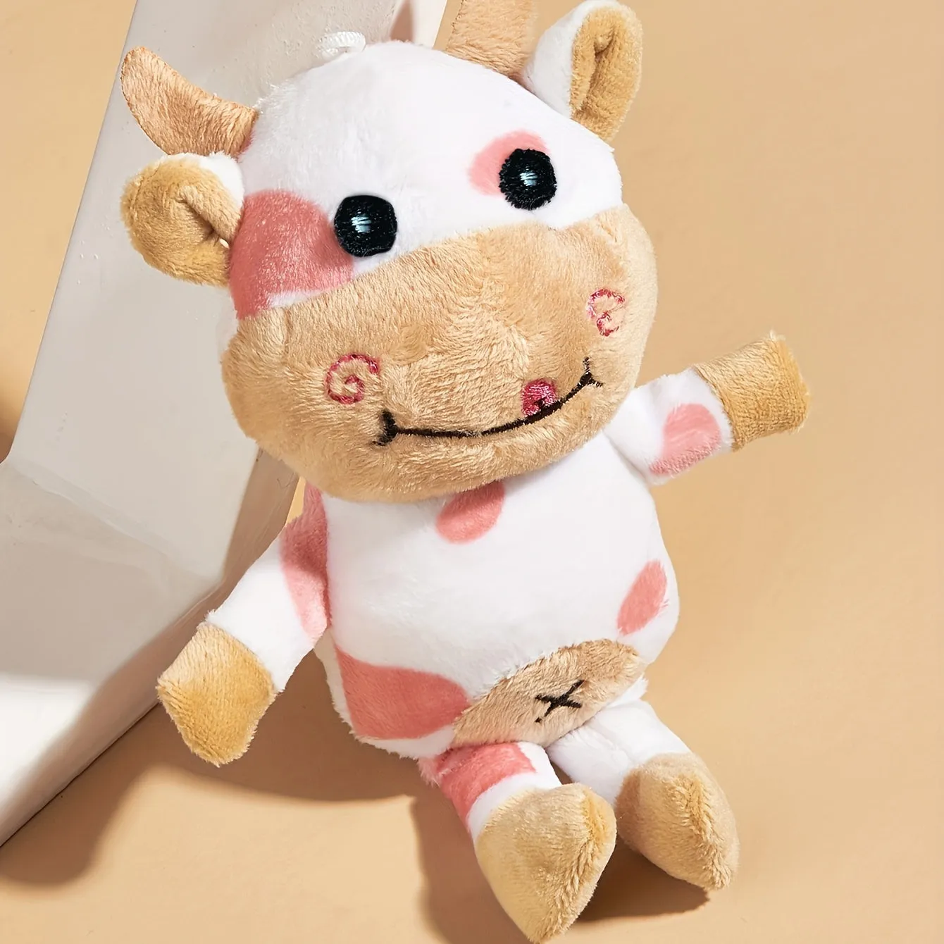 Interactive Cartoon Cow Plush Toy Durable TeethGrinding Chew for Dogs
