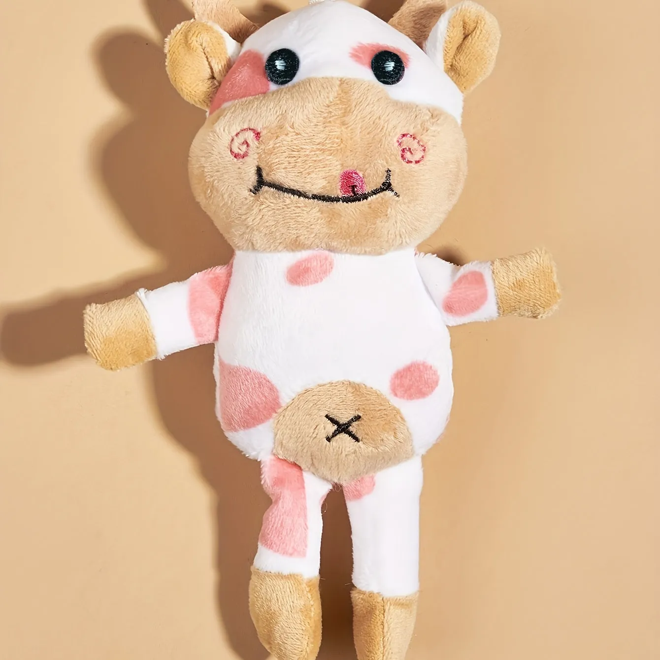 Interactive Cartoon Cow Plush Toy Durable TeethGrinding Chew for Dogs