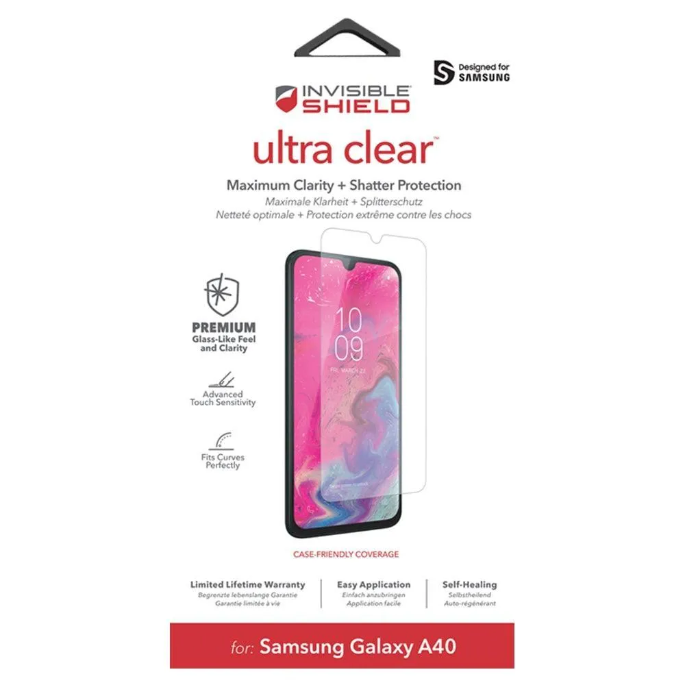 InvisibleShield Ultra Clear Glass for Samsung A40 5.9" - Clear | 200203295
