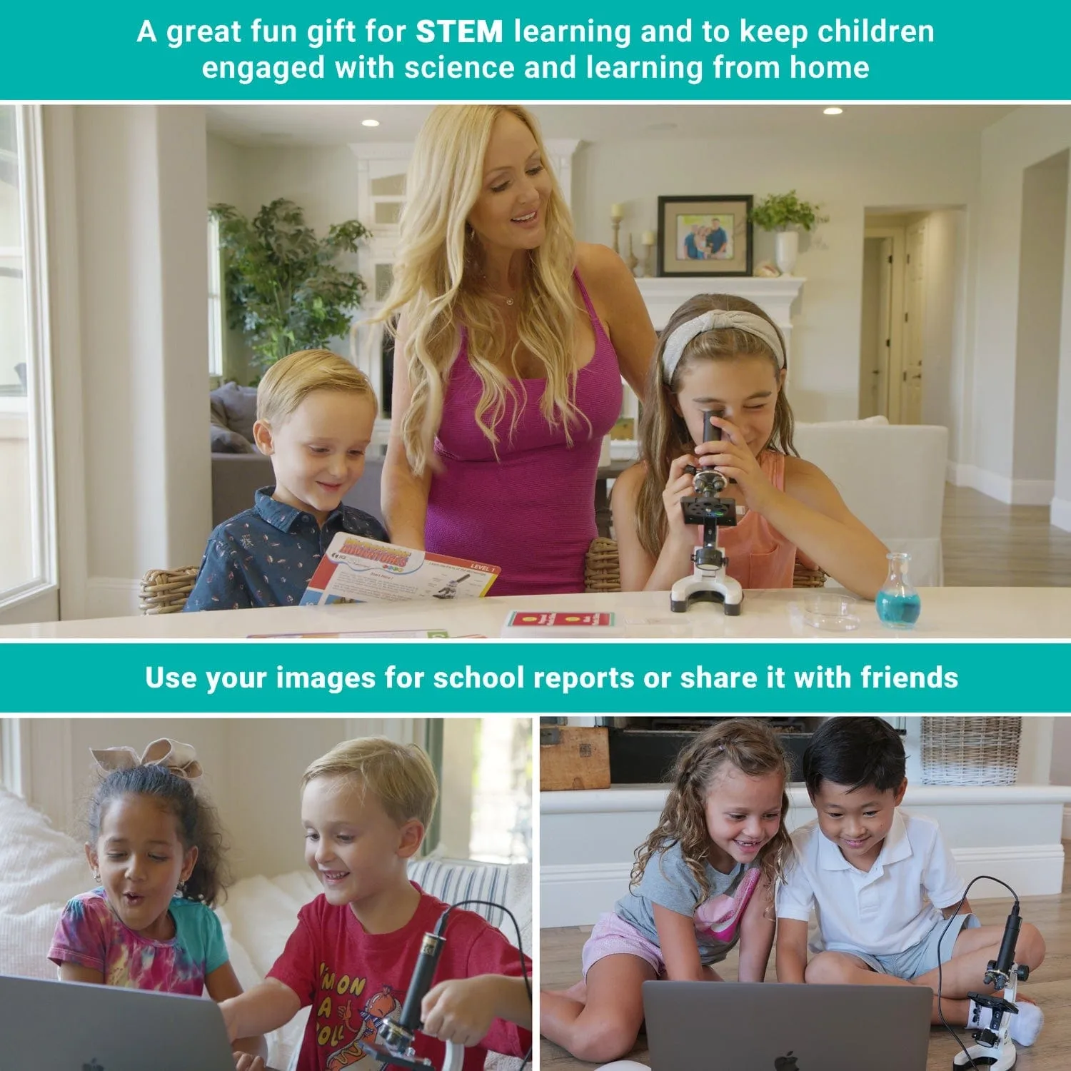 IQCrew By AmScope 85  piece Kid's Premium Compound Microscope, Color Camera and Interactive Kid's Software Kit with Educational Experiment Cards New Lower Price