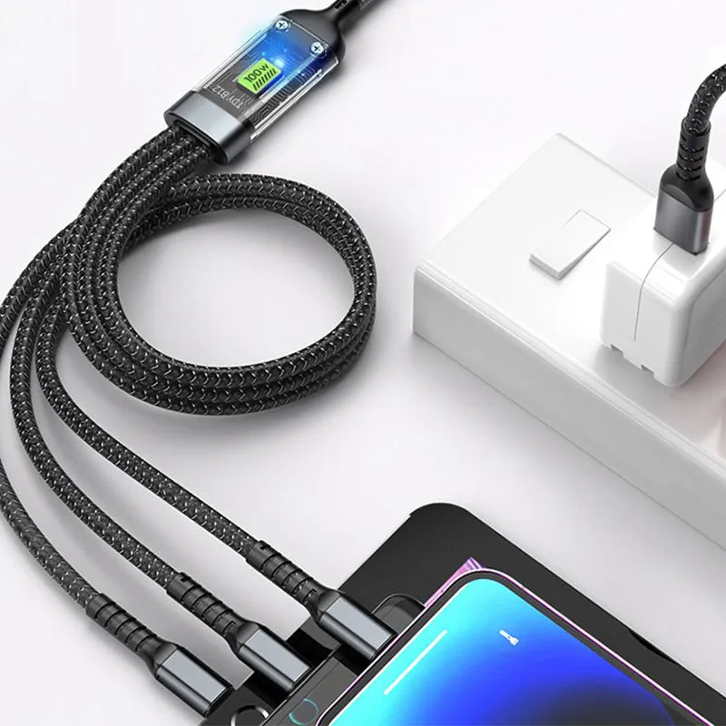 Limited time 37% offTransparent Luminous 3-in-1 Super Fast Charging Cable