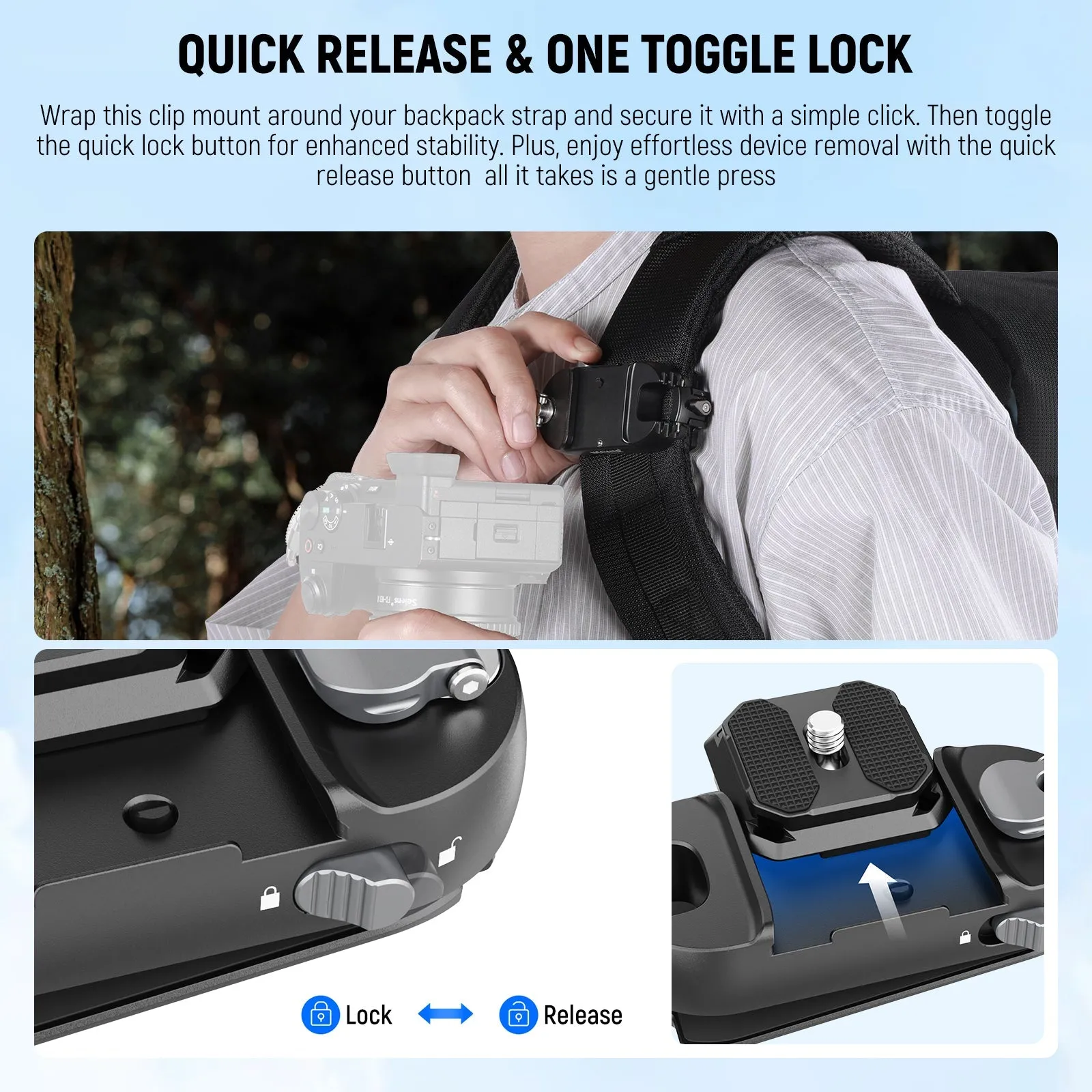 NEEWER GP66 Backpack Camera Clip Mount Adapter